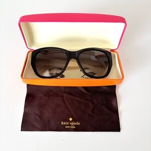 Kate Spade - Black & Ivory KIA/S Cat Eye Sunglasses with a Pink & Orange case